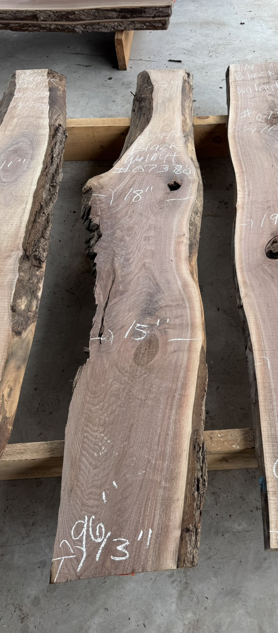 Planed Small black walnut live edge