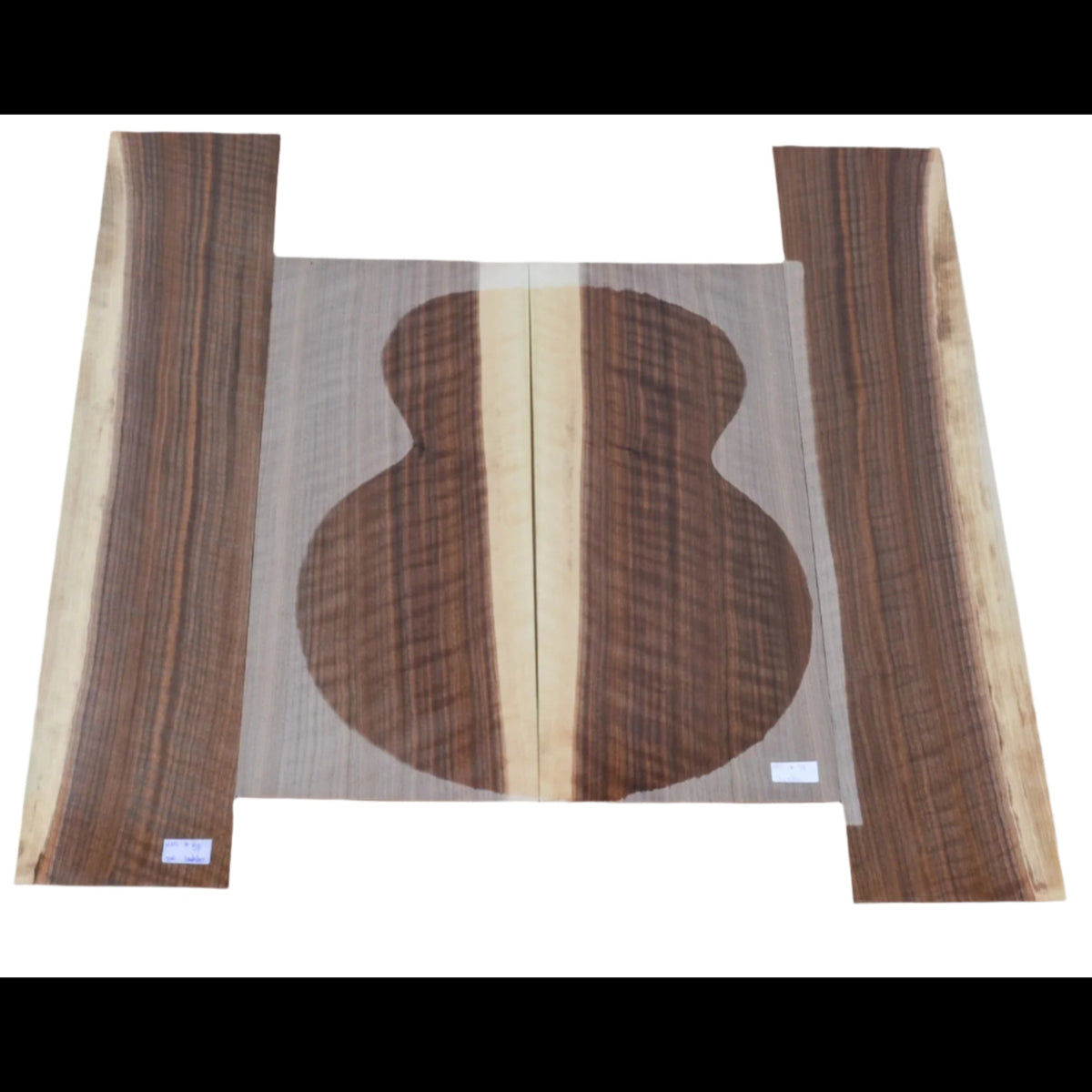 Sanded Curly Black Walnut wood for jumbo guitar,