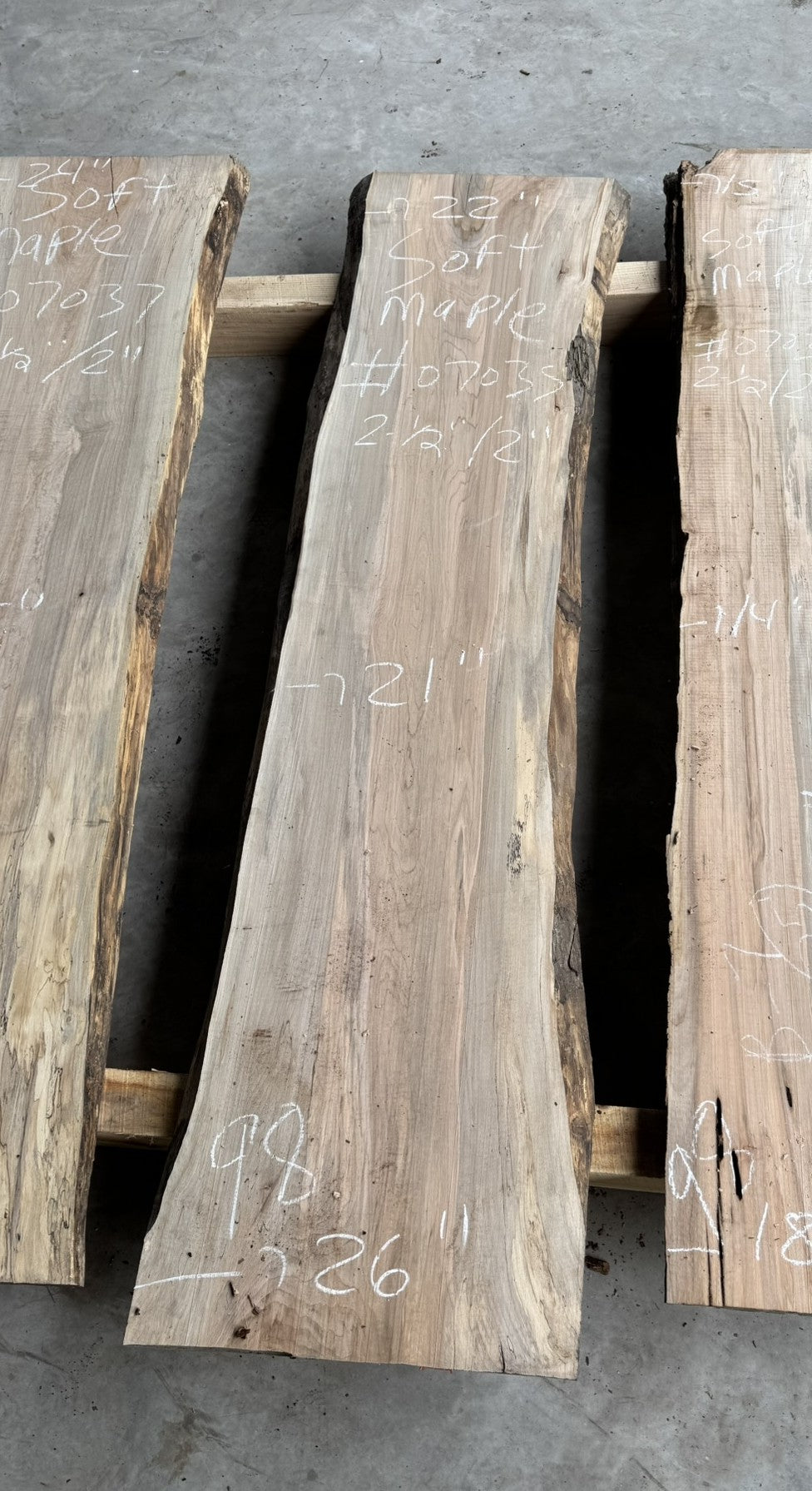 Slab en érable plaine déjà plané(#07035). Bois séché au four.