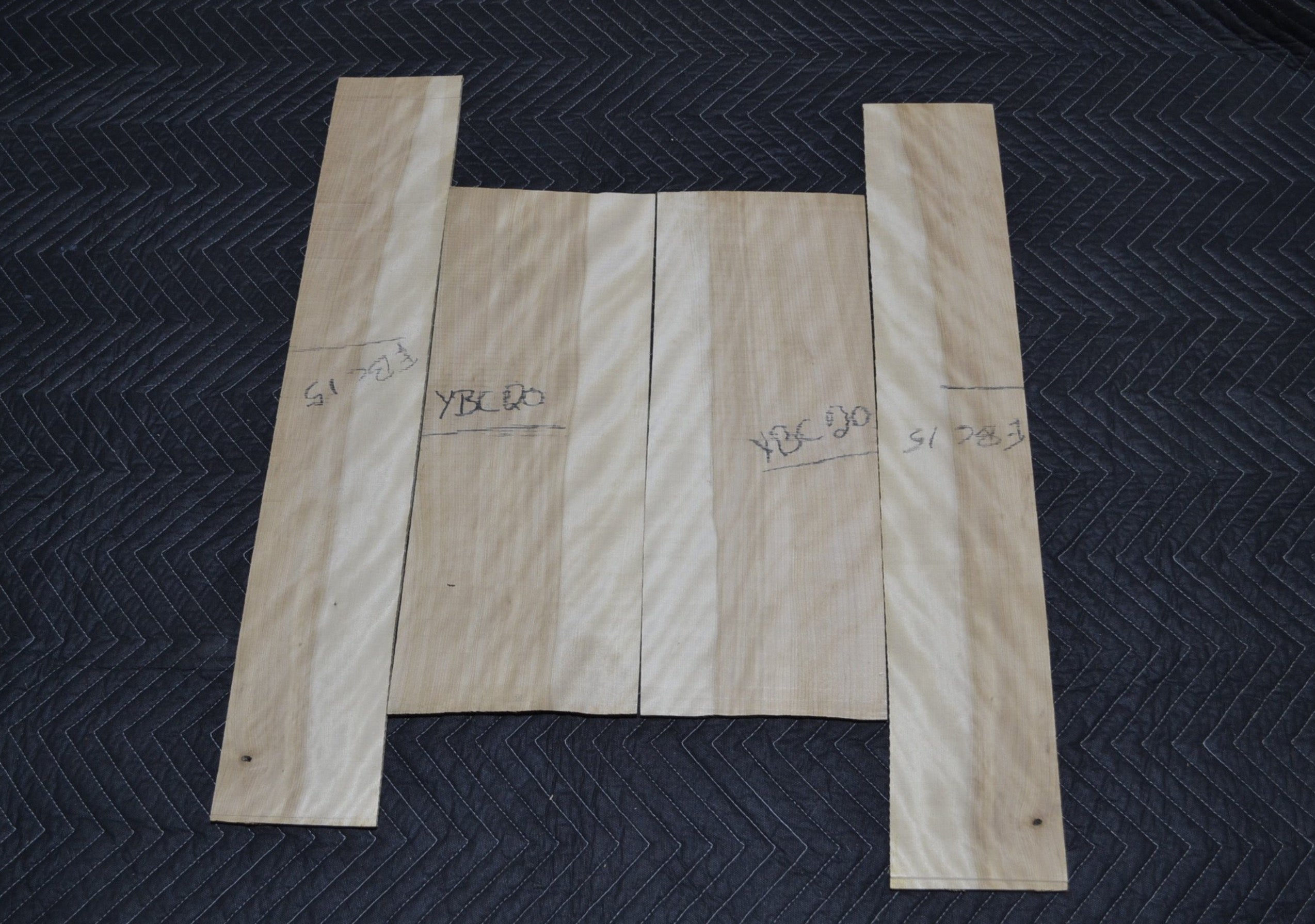 Tonewood back and sides Curly yellow birch back and side (ybc1