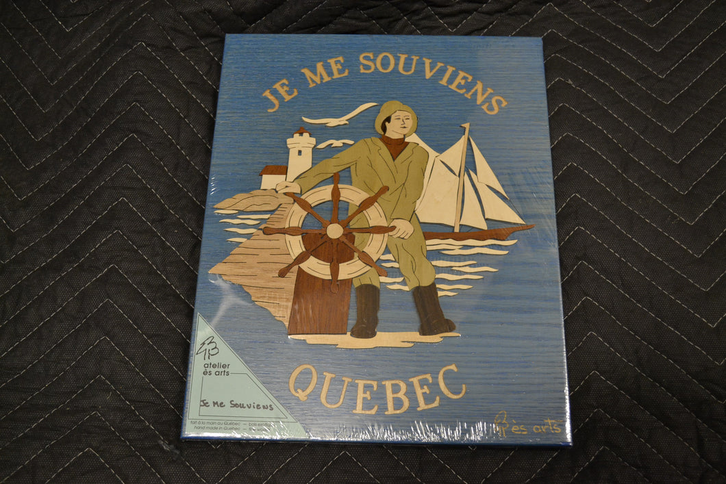 Cadre Je me souviens Québec artistique en bois (cad-03)