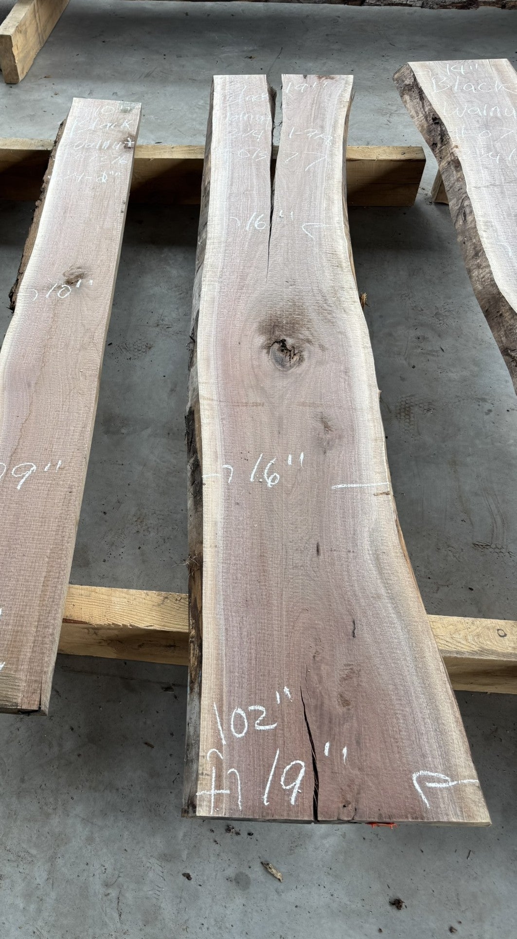 Planed Small black walnut live edge