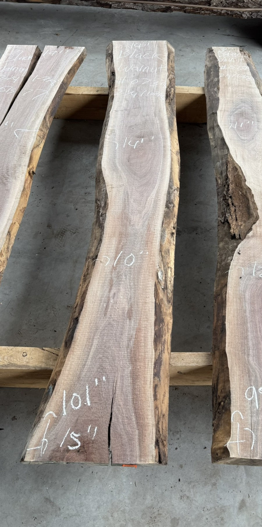 Planed Small black walnut live edge