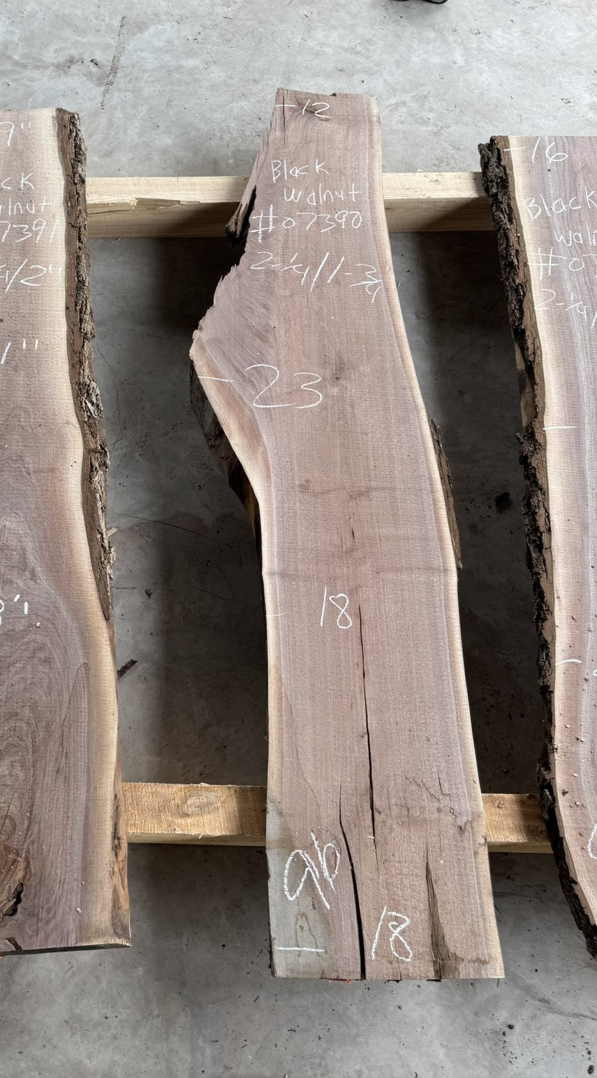Planed Small black walnut live edge