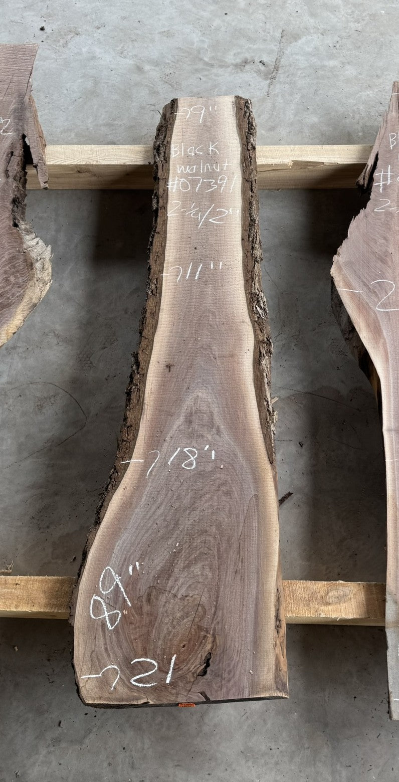 Planed Small black walnut live edge