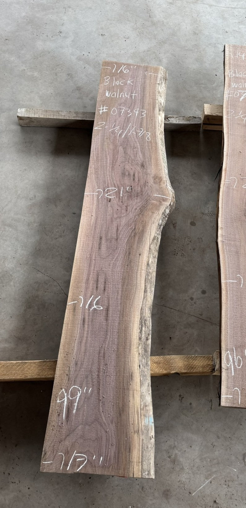 Planed Small black walnut live edge