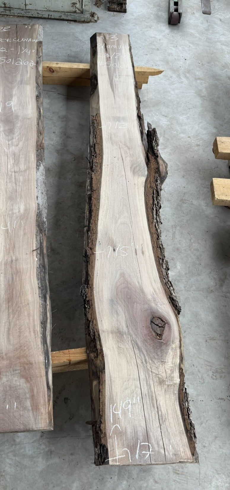 Planed Small black walnut live edge