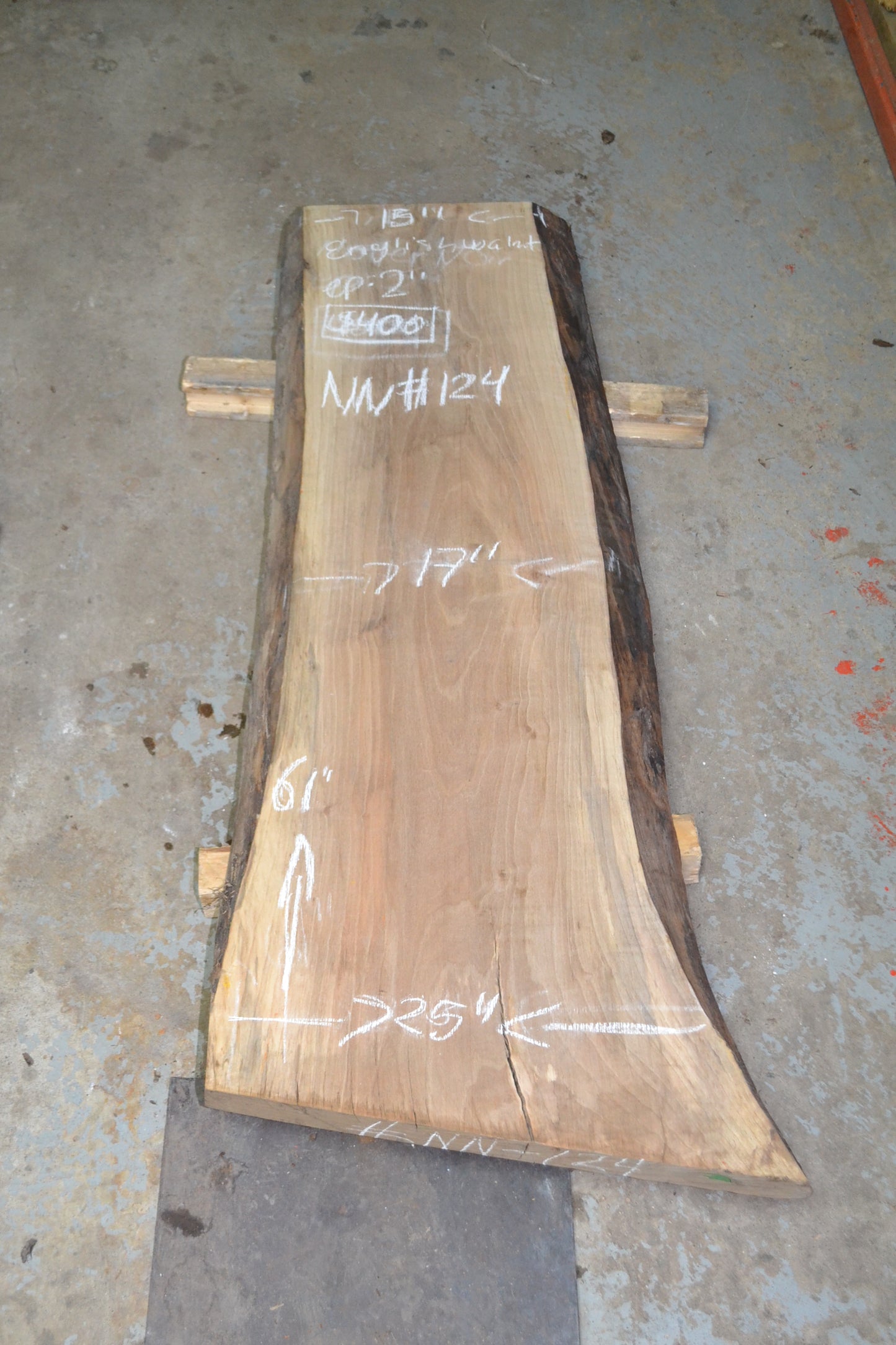 Small Kiln dried Black Walnut Slab (#nn-124)