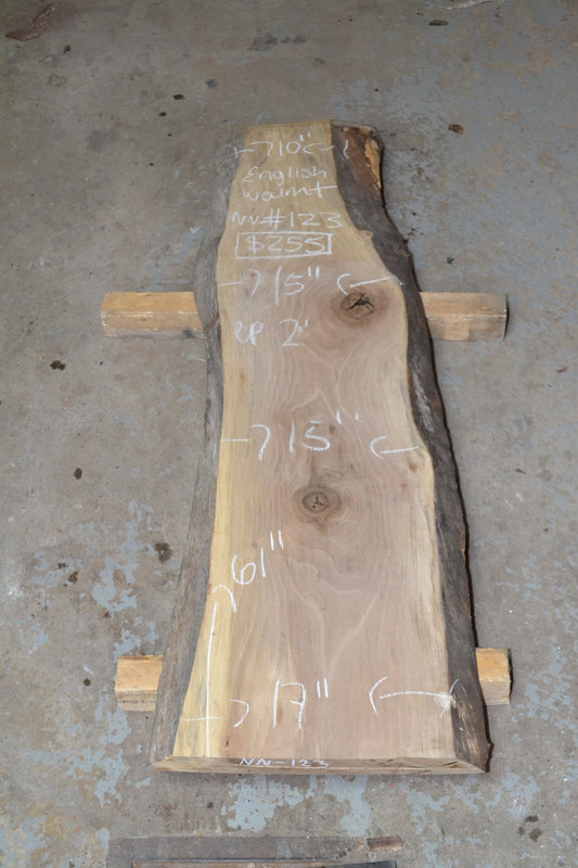 Small Kiln dried English Walnut Slab (#nn-123)