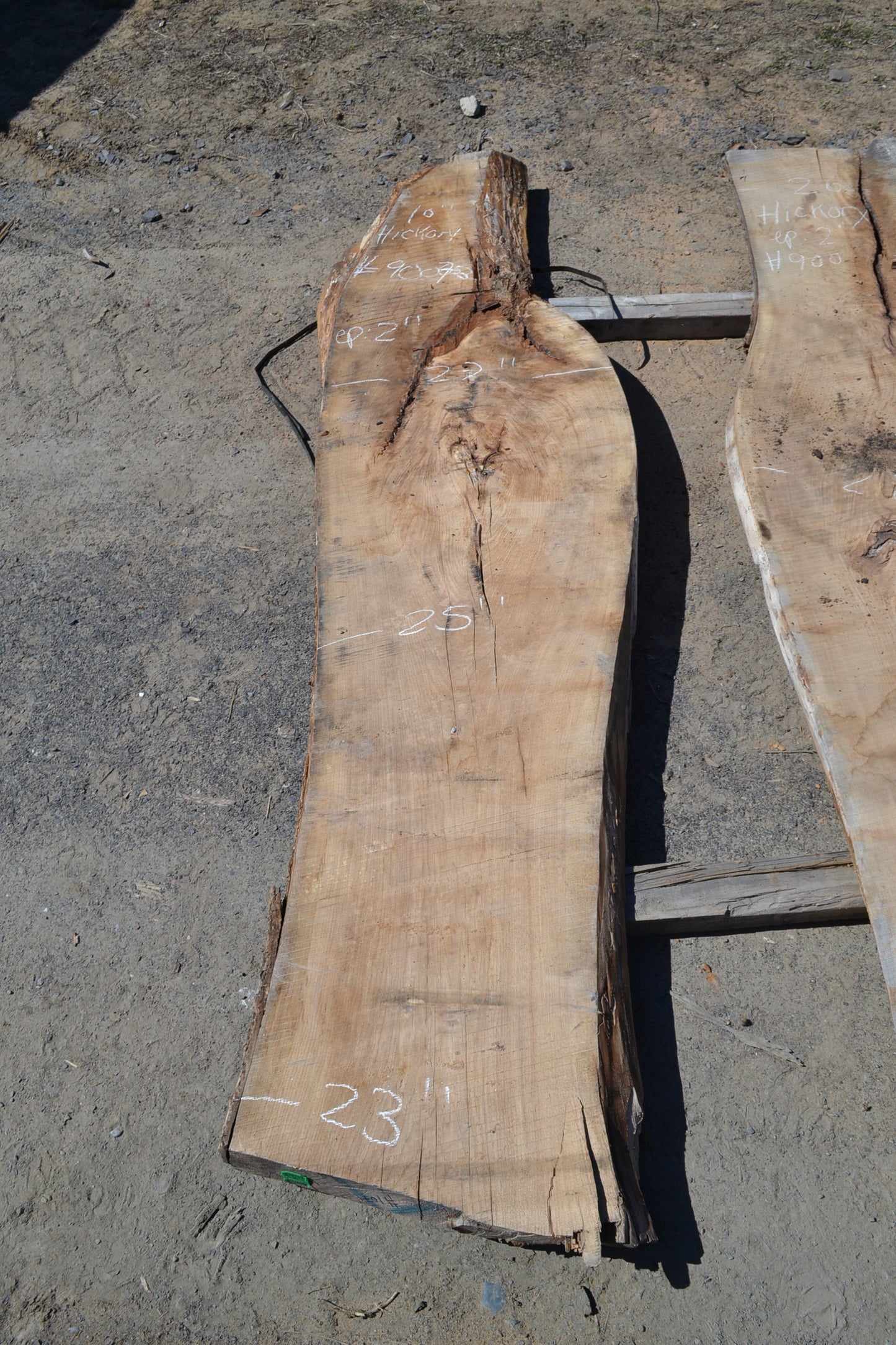 Slab en Hickory (#900753). Bois séché au four.