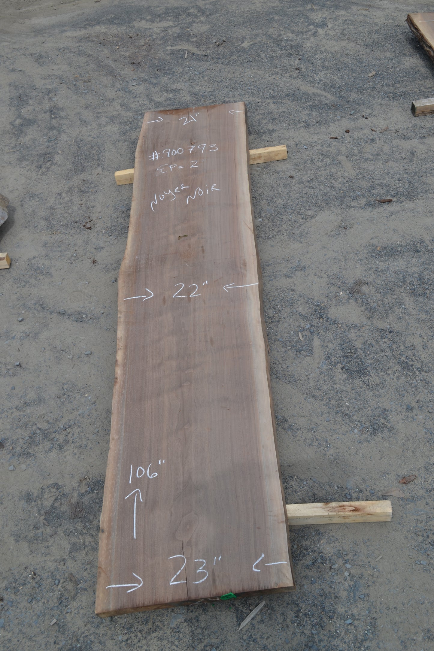 Planed Kd Walnut Slab (#900793)