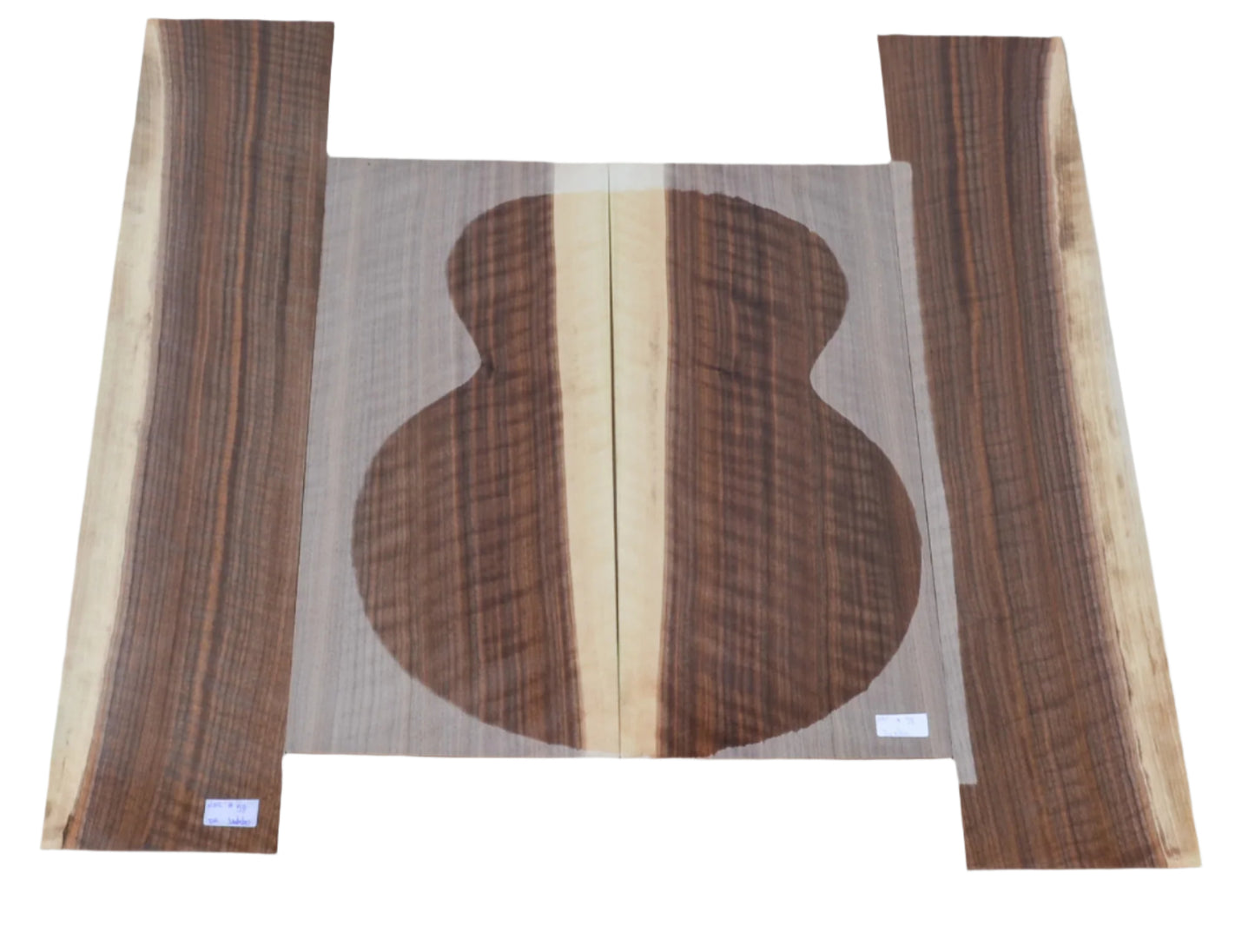 Dos et éclisses en noyer noir ondé sablé pour guitare jumbo (#nnc-58)