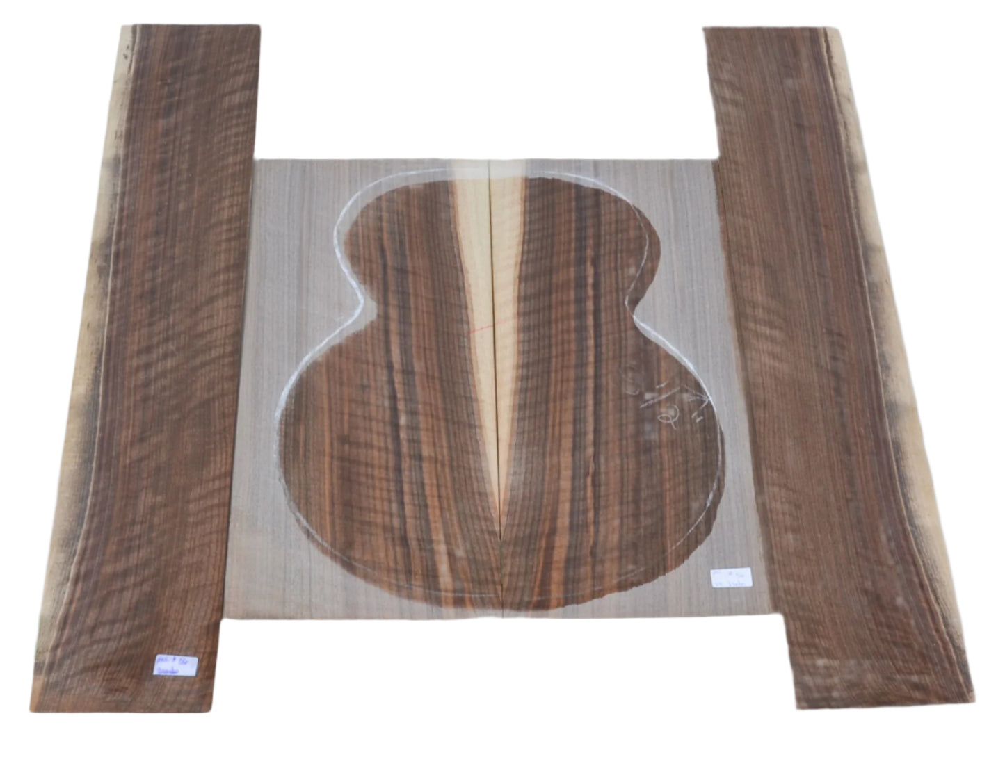 Dos et éclisses en noyer noir ondé sablé pour guitare jumbo (#nnc-56)