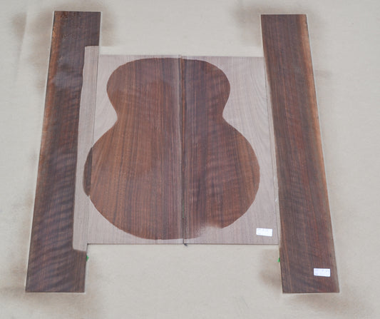 Sanded Curly Black Walnut back and sides for dreadnought guitar (#nnc-79)