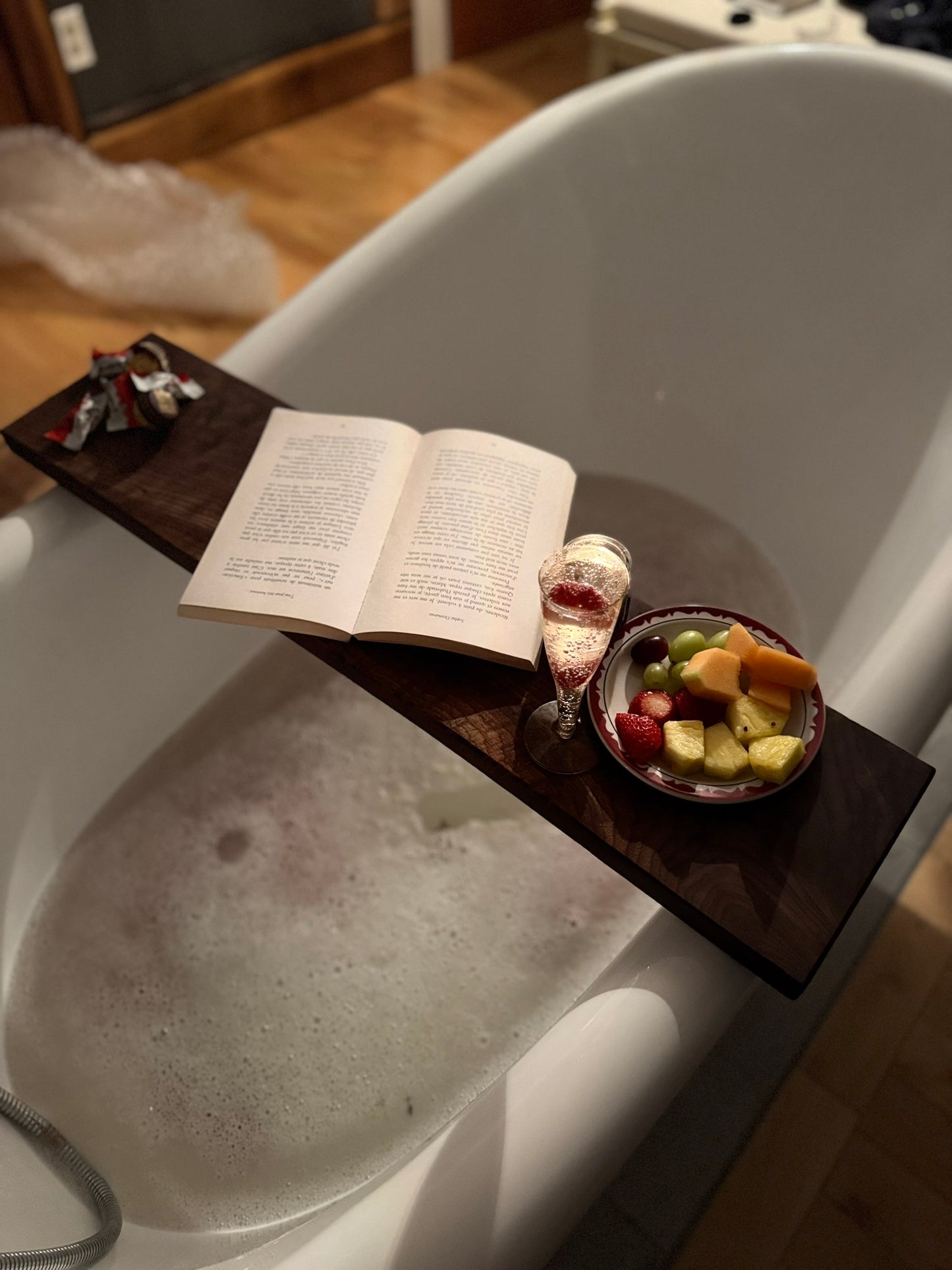 Curly Black Walnut bath tray (#pb-8)