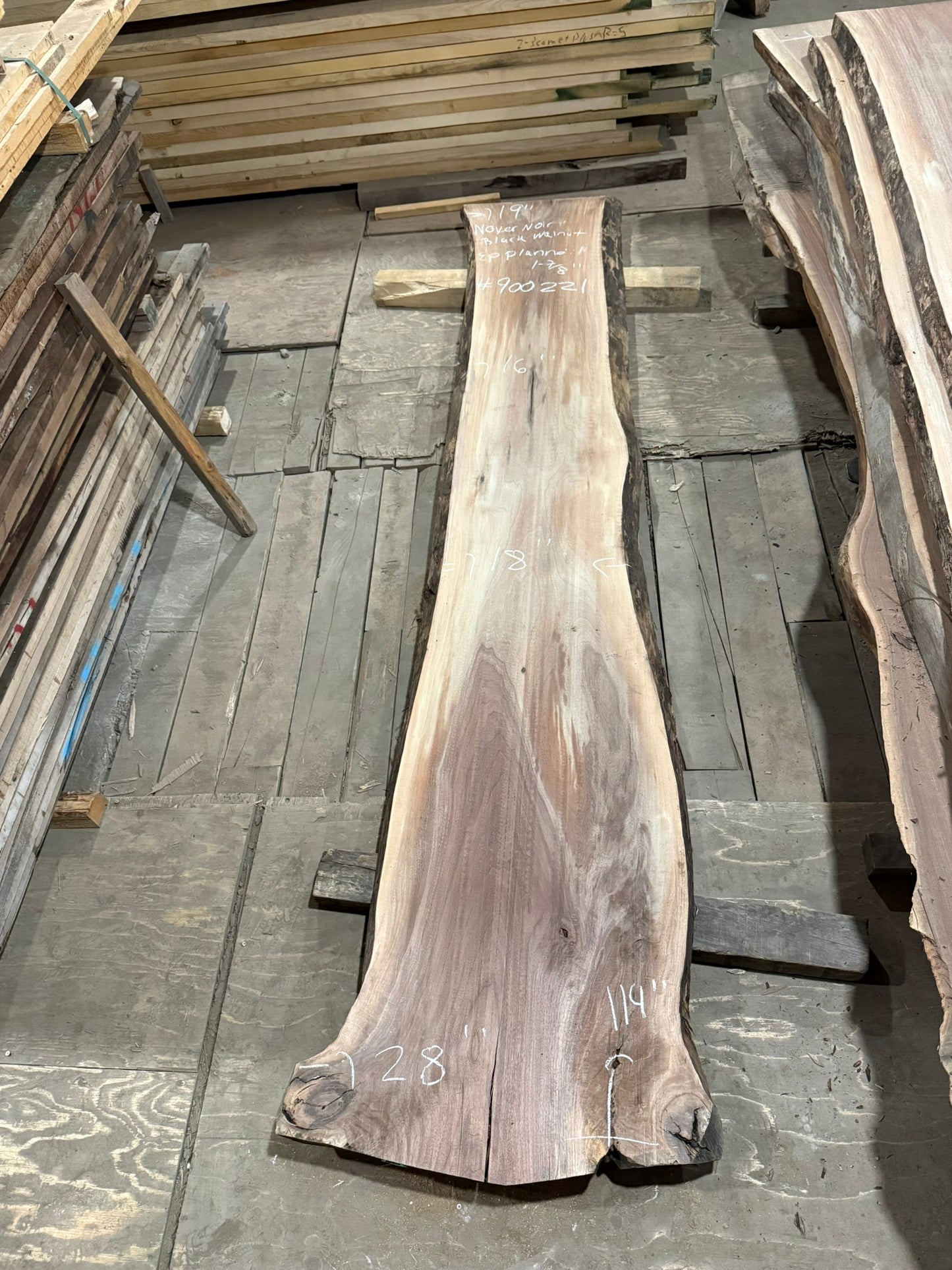 Planed Black Walnut Slab (#900221)