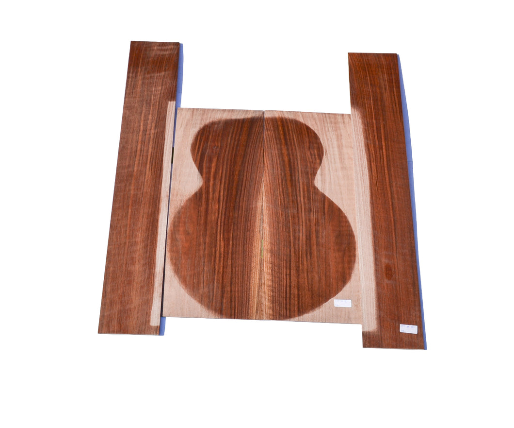 Sanded Curly Black Walnut back and sides for dreadnought guitar (#nnc-90)