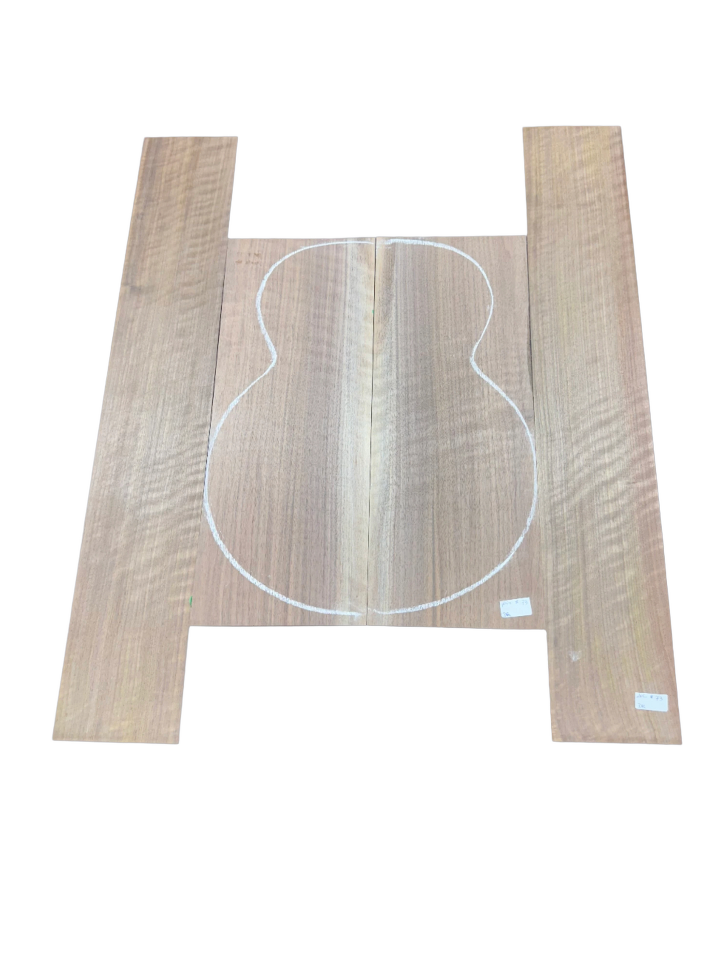 Dos & éclisses en noyer noir ondé sablé (#nnc-73)