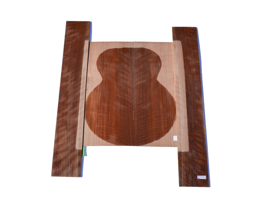 Sanded Curly Black Walnut back and sides for dreadnought guitar (#nnc-92)