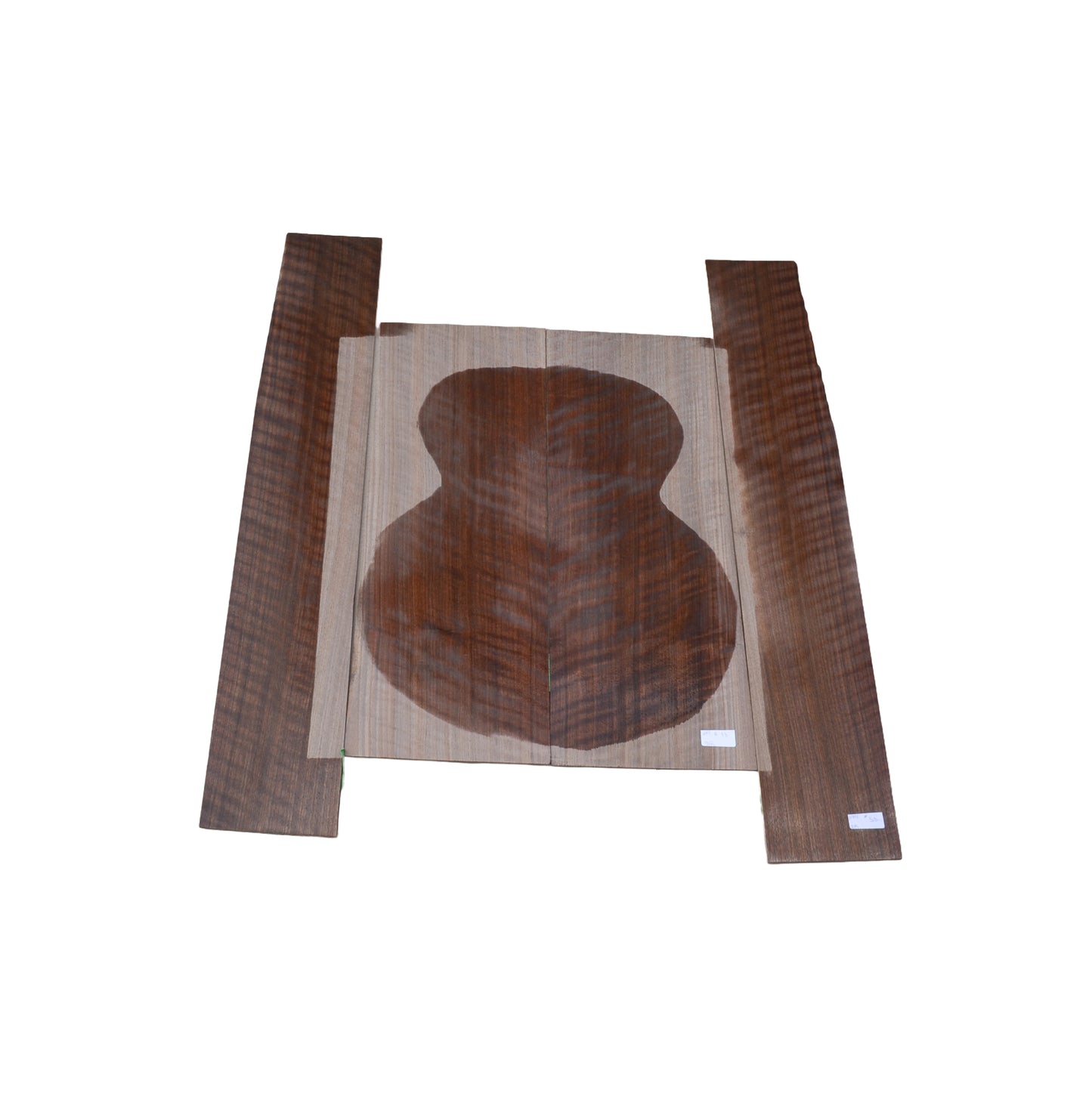 Dos et éclisses en noyer noir ondé sablé pour guitare dreadnought (#nnc-53)