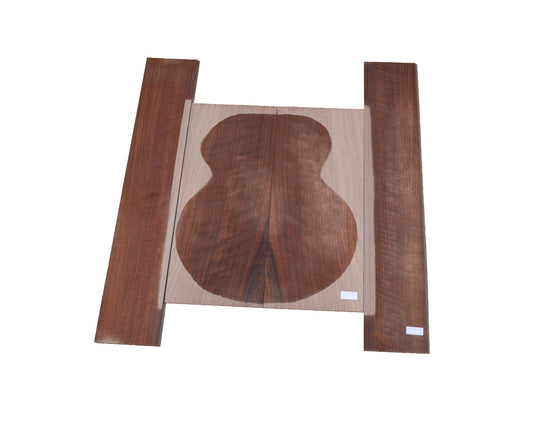 Sanded Curly Black Walnut back and sides for dreadnought guitar (#nnc-68)