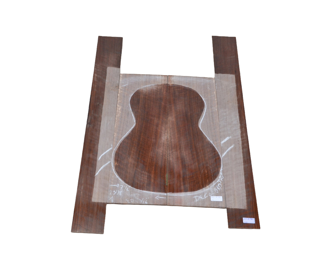 Sanded Curly Black Walnut back and sides for small guitar (#nnc-99)
