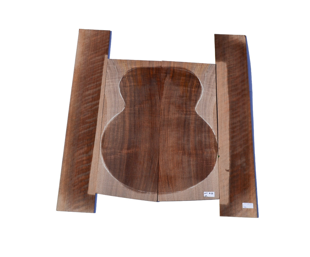 Sanded Curly Black Walnut back and sides for dreadnought guitar (#nnc-28)
