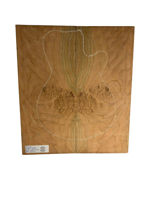 Unsanded cherry crotch drop top for electric guitar (#DT-38)