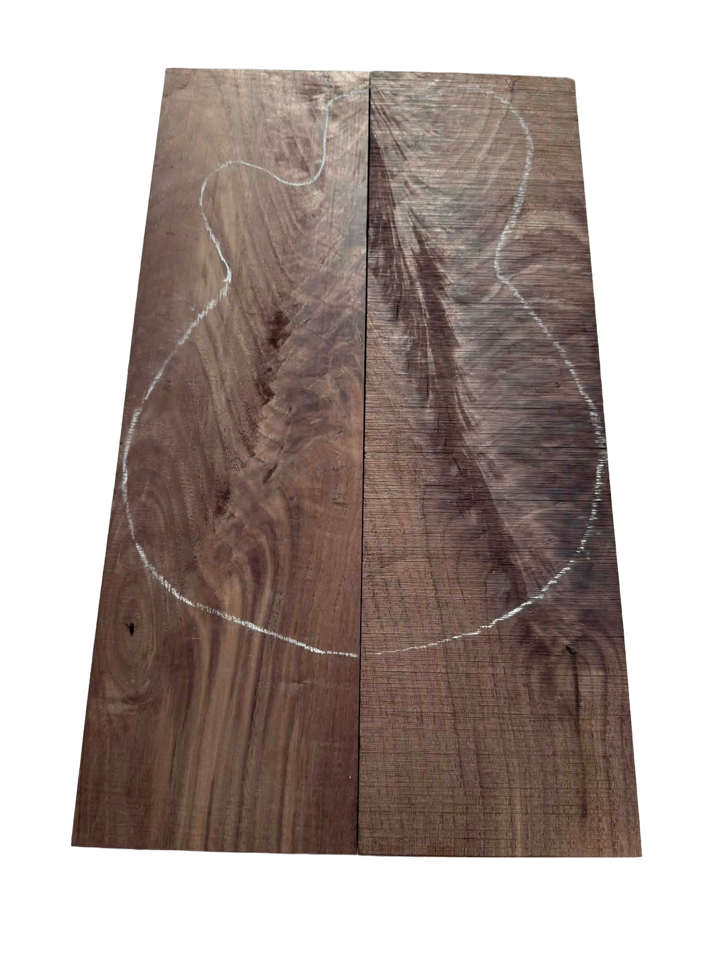 Drop top en fourche de noyer noir non sablé pour guitare électrique (#DT39)