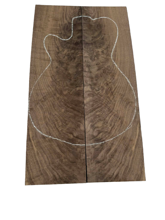 Unsanded black walnut crotch drop top for electric guitar (#DT-40)