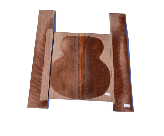 Sanded Curly Black Walnut back and sides for dreadnought guitar (#nnc-88)