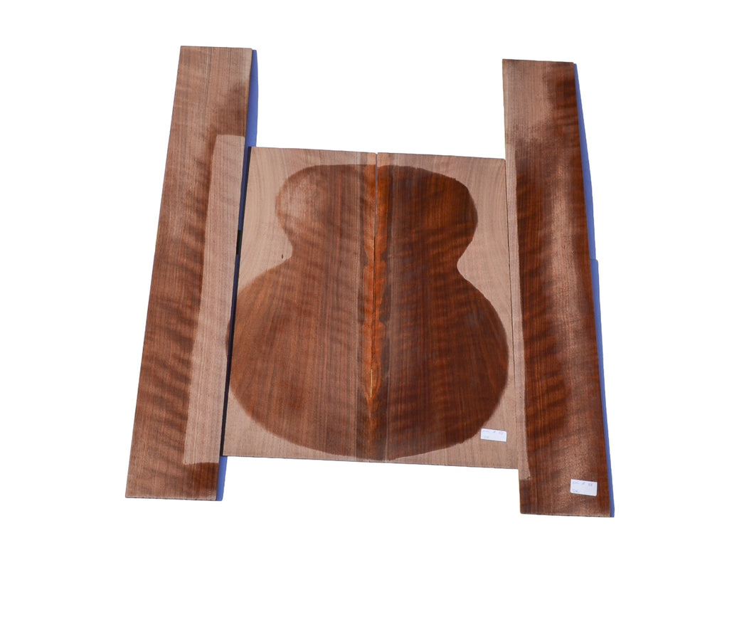 Sanded Curly Black Walnut back and sides for dreadnought guitar (#nnc-88)